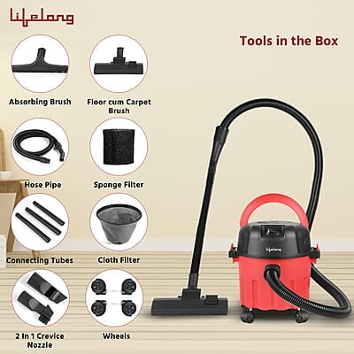 Lifelong 10 litre Vacuum Cleaner for Home - 1000 W, Wet & Dry Floor Cleaner Lifelong 10 litre Vacuum Cleaner for Home - 1000 W, Wet & Dry Floor Cleaner