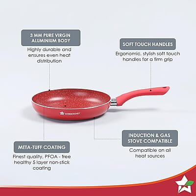 Wonderchef Royal Velvet 24 cm Non-Stick Fry Pan 3 mm  1.8 litres