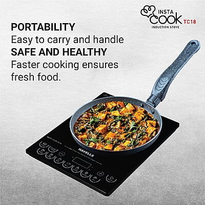 Havells Induction Cooktop Tc 18 1800 Watt (Crystal Glass, Black)
