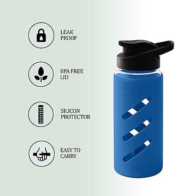 Treo By Milton Proteger 500 Borosilicate Glass Bottle With Silicon Protector, 535 ml Treo By Milton Proteger 500 Borosilicate Glass Bottle With Silicon Protector, 535 ml