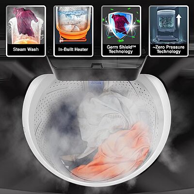 Godrej 7.5 Kg 5 Star Inbuilt heater with Steam Wash & Germ Shield Technology Fully-Automatic Top Loading