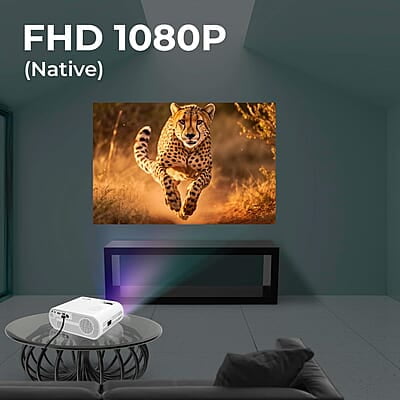 ZEBRONICS LP1000 LED Projector with 3300 Lumens Max, 150-inch Screen Size, HDMI in, AV in, AUX Out, USB x 2, FHD 1080p, 50,000h Lifelong LED lamp
