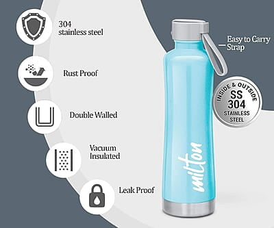 Milton New Tiara 600 Thermosteel 24 Hours Hot & Cold Water Bottle, 490 ml Milton New Tiara 600 Thermosteel 24 Hours Hot & Cold Water Bottle, 490 ml