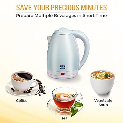 KENT Amaze Cool Touch Electric Kettle 1.8 L 1500 W - Plastic Outer & Stainless Steel body Inside | Auto shut off Over heating protection | 360 Degree Cordless Rotation | LED Indicator | Blue KENT Amaze Cool Touch Electric Kettle 1.8 L 1500 W - Plastic Outer & Stainless Steel body Inside | Auto shut off Over heating protection | 360 Degree Cordless Rotation | LED Indicator | Blue
