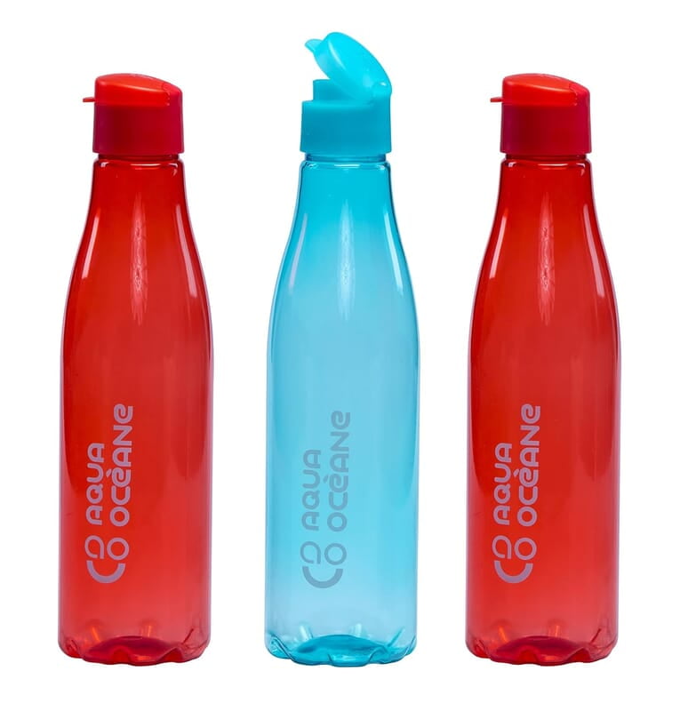 Varmora Aqua Ocean 1 litre water bottles Assorted (Pack of 3) Varmora Aqua Ocean 1 litre water bottles Assorted (Pack of 3)