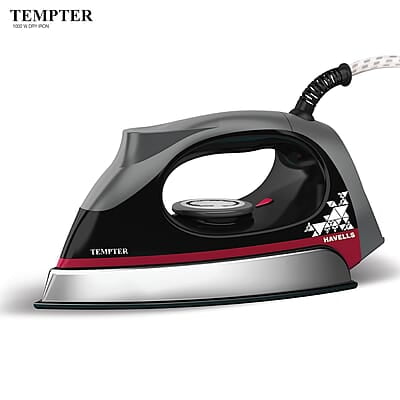 Havells Abs Tempter 1000 Watts Dry Iron Press With Greblon E2 Grade Non-Stick Coated Sole Plate