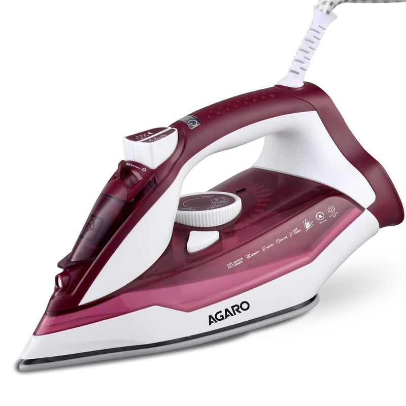 AGARO Imperial Steam Iron, 2200W, Ceramic Coated Sole Plate 350 Ml Water Tank AGARO Imperial Steam Iron, 2200W, Ceramic Coated Sole Plate 350 Ml Water Tank