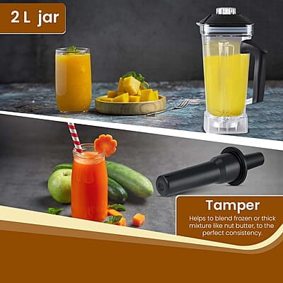 AGARO Grand Professional Blender/Grinder/Mixer, 2000 watts, 2 Litres BPA Free Jar, Commercial heavy duty blender, High Power & Speed Blender, 100% Copper Motor, Pulse Function, 8 Leaf SS Blade AGARO Grand Professional Blender/Grinder/Mixer, 2000 watts, 2 Litres BPA Free Jar, Commercial heavy duty blender, High Power & Speed Blender, 100% Copper Motor, Pulse Function, 8 Leaf SS Blade