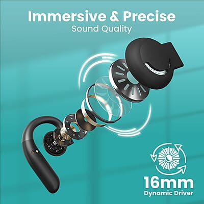 Portronics Harmonics Twins S14 Over Ear OWS Smart Wireless Earbuds with Mic,Secure & Flexible Earhook,15Hrs Playtime Portronics Harmonics Twins S14 Over Ear OWS Smart Wireless Earbuds with Mic,Secure & Flexible Earhook,15Hrs Playtime