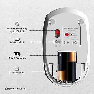 Portronics Toad 30 Wireless Mouse with 2.4 GHz Connectivity, USB Receiver, 6 Buttons, Adjustable DPI, Silicon Grip