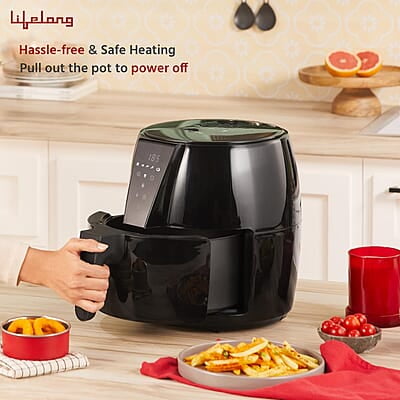 Lifelong Air Fryer 1 Year Warranty 1350W, 4.2L, Air Fryer for Home, Digital Air-Fryer with 6 Presets Lifelong Air Fryer 1 Year Warranty 1350W, 4.2L, Air Fryer for Home, Digital Air-Fryer with 6 Presets