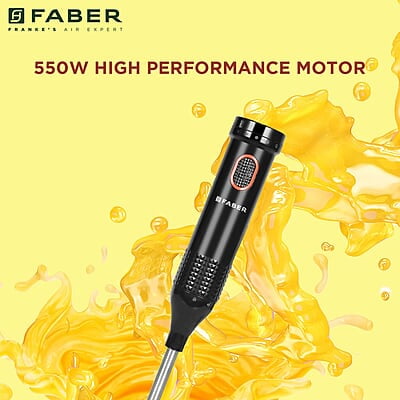 Faber Hand Blender SS Blade & Shaft, 550W Low-Noise DC Motor, ABS Plastic Body Faber Hand Blender SS Blade & Shaft, 550W Low-Noise DC Motor, ABS Plastic Body