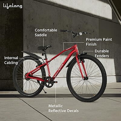 Lifelong Cycle for Men & Women - 27.5 T MTB Cycle - Single Speed Bike/Bicycle – V Brake Cycle - Rigid Fork - Mountain Bike Lifelong Cycle for Men & Women - 27.5 T MTB Cycle - Single Speed Bike/Bicycle – V Brake Cycle - Rigid Fork - Mountain Bike