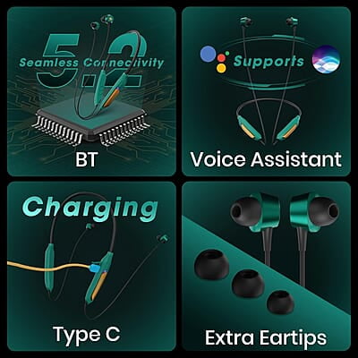 ZEBRONICS DC Aquaman Edition Yoga N3 with 46 Hours Backup, Bluetooth v5.2 Wireless in Ear Neckband, ENC Calling, Gaming Mode (Upto 50ms), Voice Assistant, Dual Pairing, Splash Proof and Type C ZEBRONICS DC Aquaman Edition Yoga N3 with 46 Hours Backup, Bluetooth v5.2 Wireless in Ear Neckband, ENC Calling, Gaming Mode (Upto 50ms), Voice Assistant, Dual Pairing, Splash Proof and Type C