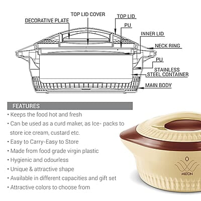 Milton Royal 2500 Insulated Inner Stainless Steel Casserole, 2.05 Litres