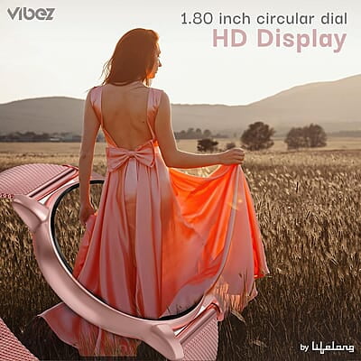 Vibez by Lifelong Luxury Smart Watch for Women - Emerald Rose Gold Smartwatch with Metal Strap, 1.39 Inch HD Display, IP67, Bluetooth Calling, 100+ Watch Faces, Health Tracker & Sports Modes Vibez by Lifelong Luxury Smart Watch for Women - Emerald Rose Gold Smartwatch with Metal Strap, 1.39 Inch HD Display, IP67, Bluetooth Calling, 100+ Watch Faces, Health Tracker & Sports Modes