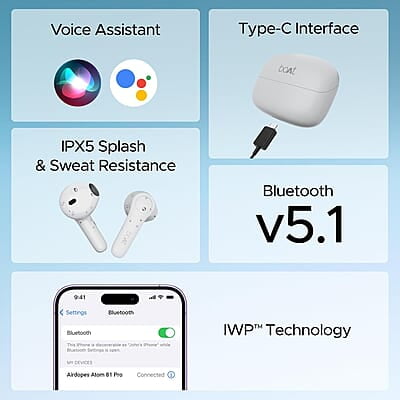 boAt Airdopes Atom 81 Pro Truly Wireless in Ear Ear Buds W/100Hrs of Playtime, 4 Mics with Enx, Beast Mode with 50Ms Low Latency, 13Mm Drivers, Iwp Tech, ASAP Charge boAt Airdopes Atom 81 Pro Truly Wireless in Ear Ear Buds W/100Hrs of Playtime, 4 Mics with Enx, Beast Mode with 50Ms Low Latency, 13Mm Drivers, Iwp Tech, ASAP Charge