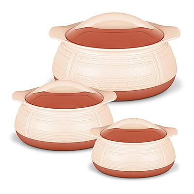 Milton Adore Jr. Insulated Inner Stainless Steel Casserole, Set of 3, (410 ml, 740 ml, 1.25 Litres) Milton Adore Jr. Insulated Inner Stainless Steel Casserole, Set of 3, (410 ml, 740 ml, 1.25 Litres)