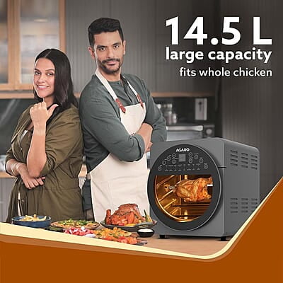 AGARO Elite Air Fryer For Home,14.5L,Rotisserie Convection Oven,1700 watts,Electric Oven,16 Preset Menus AGARO Elite Air Fryer For Home,14.5L,Rotisserie Convection Oven,1700 watts,Electric Oven,16 Preset Menus