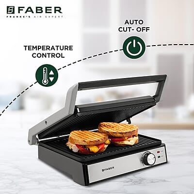 Faber 2200W 3-in-1 Panini Maker 180° BBQ Grill, Contact Griller & Panini/Sandwich Press Faber 2200W 3-in-1 Panini Maker 180° BBQ Grill, Contact Griller & Panini/Sandwich Press