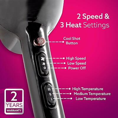 AGARO HD-1150 2000 Watts Professional Hair Dryer with Concentrator