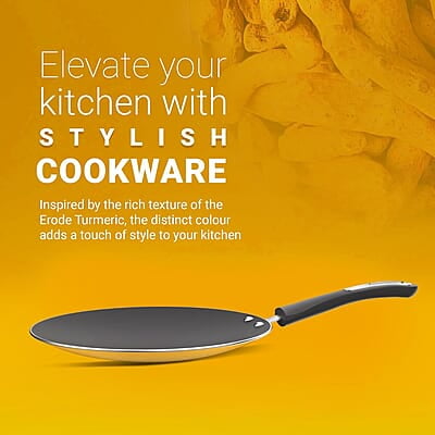 Preethi Dura Collectiona Non Stick Concave Tawa, 28 cm, Gas & Induction Compatible