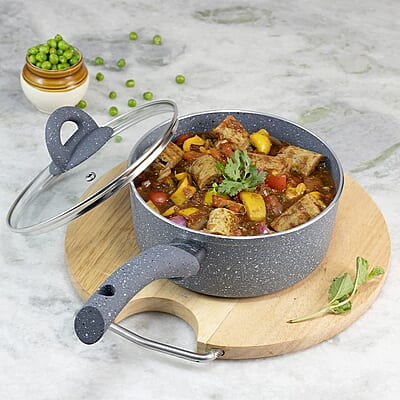 Wonderchef Granite Non-Stick Sauce Pan  Induction Bottom 3.5mm 18cm Non Stick Sauce Pan 1.8 litres