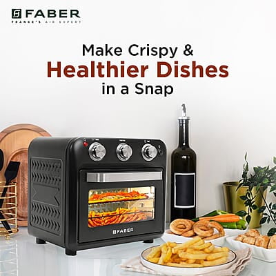 Faber 20 liter 1500 Watts Air Fryer Oven Fry, Bake, Roast, Toast, Defrost, Grill, Reheat & Broil Faber 20 liter 1500 Watts Air Fryer Oven Fry, Bake, Roast, Toast, Defrost, Grill, Reheat & Broil
