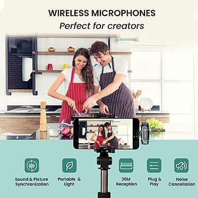Portronics Dash 7 Omnidirectional Type C Wireless Microphone, Noise Cancellation, Plug & Play, Lapel Wireless Mic for Video Recording Portronics Dash 7 Omnidirectional Type C Wireless Microphone, Noise Cancellation, Plug & Play, Lapel Wireless Mic for Video Recording