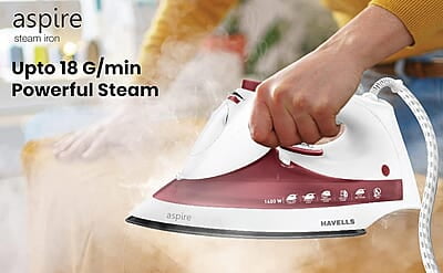 Havells ABS Aspire 1400 Watt Steam Iron Press With Precision Tip Sole Plate Havells ABS Aspire 1400 Watt Steam Iron Press With Precision Tip Sole Plate