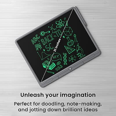Portronics Ruffpad 21 LCD Writing Pad with 21 Inches Large Screen, Stylus Pen, Erase Button, Smart Lock Portronics Ruffpad 21 LCD Writing Pad with 21 Inches Large Screen, Stylus Pen, Erase Button, Smart Lock