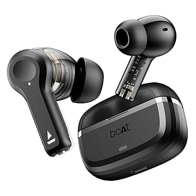 boAt Nirvana Space Truly Wireless in-Ear w/ 360º Spatial Audio, ANC Up to 32dB, 100hrs Playback, 4 Mics with AI-ENx™, Adaptive EQ, in-Ear Detection, DLC Drivers & Fast Pair boAt Nirvana Space Truly Wireless in-Ear w/ 360º Spatial Audio, ANC Up to 32dB, 100hrs Playback, 4 Mics with AI-ENx™, Adaptive EQ, in-Ear Detection, DLC Drivers & Fast Pair