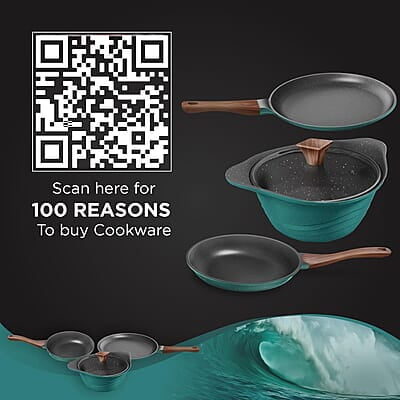 Preethi Artistic Collection Die Cast Non Stick Set, 27 cm Tawa, 24 cm Fry Pan, Kadai 24 cm with Glass Lid
