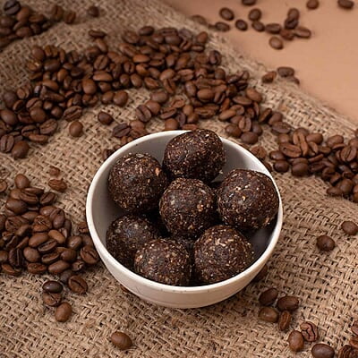 EAT BETTER CO - Coffee & Almond Sugar-Free Laddoos | Energy-Bar Replacement | 95% Dry-Fruits | High Protein & Instant Energy, Pack Of 20 - Healthy Chocolate No Added Sugar, 280 Gram EAT BETTER CO - Coffee & Almond Sugar-Free Laddoos | Energy-Bar Replacement | 95% Dry-Fruits | High Protein & Instant Energy, Pack Of 20 - Healthy Chocolate No Added Sugar, 280 Gram