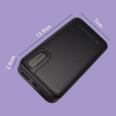 ZEBRONICS MB20000R2 Power Bank, 20000 mAh, 10W Output, Dual USB Output, Type C & Micro USB Input, Built in Protections, LED Indicator ZEBRONICS MB20000R2 Power Bank, 20000 mAh, 10W Output, Dual USB Output, Type C & Micro USB Input, Built in Protections, LED Indicator