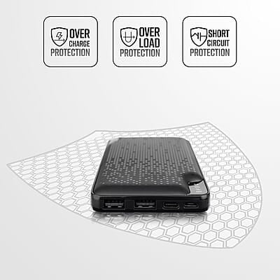 ZEBRONICS ME53 Power Bank, 10000 mAh, 10W, Dual USB Output, Type C & Micro USB Input, Built in Protections, Percentage LED Display, Included USB to Type C Cable ZEBRONICS ME53 Power Bank, 10000 mAh, 10W, Dual USB Output, Type C & Micro USB Input, Built in Protections, Percentage LED Display, Included USB to Type C Cable