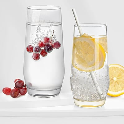 Treo by Milton Bourbon Water Tumbler, 6 Pieces Set, 330 ml Each, Transparent Treo by Milton Bourbon Water Tumbler, 6 Pieces Set, 330 ml Each, Transparent