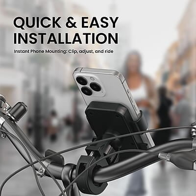 Portronics Mobike 4 Bike Phone Mount with 360° Rotational, Strong Hold for Bicycle, Motorcycle Compatible with 4.7 to 6.8 inch Portronics Mobike 4 Bike Phone Mount with 360° Rotational, Strong Hold for Bicycle, Motorcycle Compatible with 4.7 to 6.8 inch