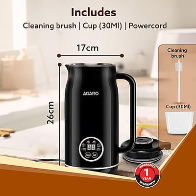 AGARO Regency Automatic Nut Milk Maker, Vegan Milk Machine, Make Vegan Milk From Nuts, Almonds, Soya, Oats etc, Boil Water, Juice, Cereals, Stainless Steel Body, 600ml, Black AGARO Regency Automatic Nut Milk Maker, Vegan Milk Machine, Make Vegan Milk From Nuts, Almonds, Soya, Oats etc, Boil Water, Juice, Cereals, Stainless Steel Body, 600ml, Black