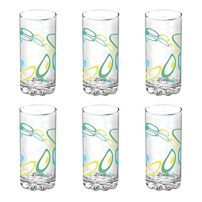 Treo by Milton D Ziner Torrent Glass Set of 6, 316 ml, Bubbles