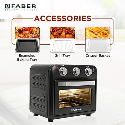 Faber 20 liter 1500 Watts Air Fryer Oven Fry, Bake, Roast, Toast, Defrost, Grill, Reheat & Broil Faber 20 liter 1500 Watts Air Fryer Oven Fry, Bake, Roast, Toast, Defrost, Grill, Reheat & Broil