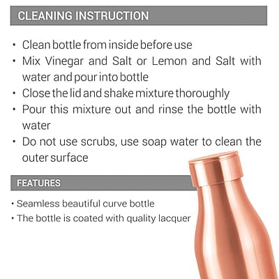 MILTON Copper Charge 750 Water Bottle, 770 ml Lacquer Coating, Curved bottle MILTON Copper Charge 750 Water Bottle, 770 ml Lacquer Coating, Curved bottle
