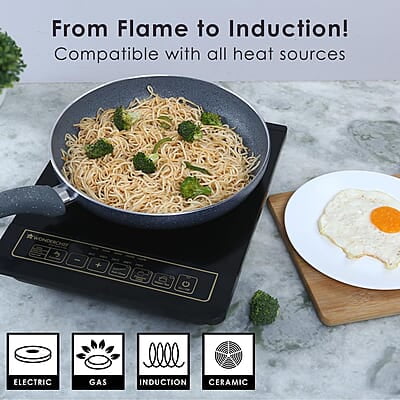 Wonderchef Aluminium Granite Frying Pan, Grey, 20cm, 1L Wonderchef Aluminium Granite Frying Pan, Grey, 20cm, 1L