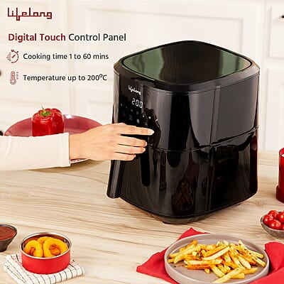 Lifelong 8L Digital Air Fryer for Home with Touch Panel & 8 Pre-Set Menus - 1500 W Electric Airfryer Lifelong 8L Digital Air Fryer for Home with Touch Panel & 8 Pre-Set Menus - 1500 W Electric Airfryer
