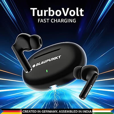 Blaupunkt BTW100 LITE in Ear TWS Bluetooth Earbuds I HD Sound I Gaming Mode I Low Latency I 30H Playtime* I TurboVolt Charging I BT Version 5.3 I Intuitive Touch Controls