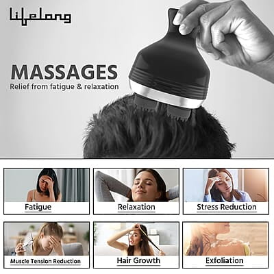 Lifelong LLM225 Rechargeable Head, Scalp Full Body Pain Relief Massager, Electric Head Kneading Massager,4 Speed Modes Lifelong LLM225 Rechargeable Head, Scalp Full Body Pain Relief Massager, Electric Head Kneading Massager,4 Speed Modes