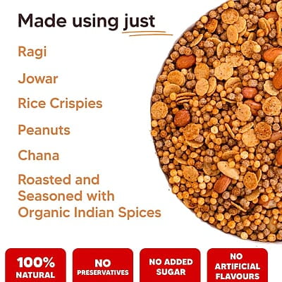 Eat Better Co - Millet Namkeen Combo - Chilli Garlic & Desi Masala - Healthy Snacks - Roasted, Not Fried | No Palm Oil | Healthy Replacement of Chips & Bhujia - Pack of Two - 200 grams Eat Better Co - Millet Namkeen Combo - Chilli Garlic & Desi Masala - Healthy Snacks - Roasted, Not Fried | No Palm Oil | Healthy Replacement of Chips & Bhujia - Pack of Two - 200 grams