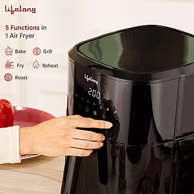 Lifelong 8L Digital Air Fryer for Home with Touch Panel & 8 Pre-Set Menus - 1500 W Electric Airfryer Lifelong 8L Digital Air Fryer for Home with Touch Panel & 8 Pre-Set Menus - 1500 W Electric Airfryer