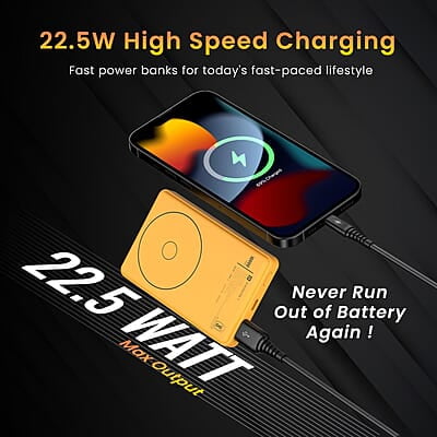 Portronics Luxcell Wireless Mini 10k 10000mAh 15W Magnetic Wireless Fast Charging Smallest Power Bank with 22.5 Wired Output Portronics Luxcell Wireless Mini 10k 10000mAh 15W Magnetic Wireless Fast Charging Smallest Power Bank with 22.5 Wired Output
