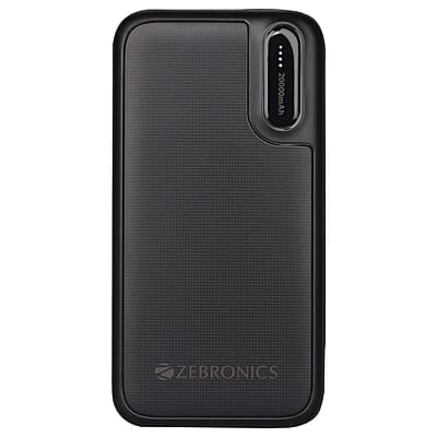 ZEBRONICS MB20000R2 Power Bank, 20000 mAh, 10W Output, Dual USB Output, Type C & Micro USB Input, Built in Protections, LED Indicator